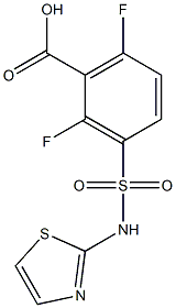 2,6-difluoro-3-(1,3-thiazol-2-ylsulfamoyl)benzoic acid 구조식 이미지