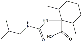 2,6-dimethyl-1-{[(2-methylpropyl)carbamoyl]amino}cyclohexane-1-carboxylic acid Structure