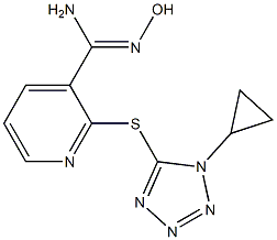 2-[(1-cyclopropyl-1H-1,2,3,4-tetrazol-5-yl)sulfanyl]-N'-hydroxypyridine-3-carboximidamide Structure