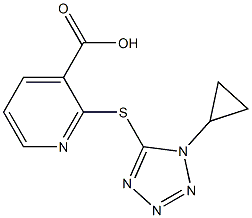 2-[(1-cyclopropyl-1H-1,2,3,4-tetrazol-5-yl)sulfanyl]pyridine-3-carboxylic acid Structure