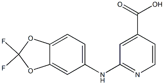 2-[(2,2-difluoro-2H-1,3-benzodioxol-5-yl)amino]pyridine-4-carboxylic acid 구조식 이미지