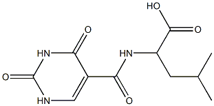 2-[(2,4-dioxo-1,2,3,4-tetrahydropyrimidin-5-yl)formamido]-4-methylpentanoic acid 구조식 이미지