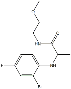 2-[(2-bromo-4-fluorophenyl)amino]-N-(2-methoxyethyl)propanamide Structure