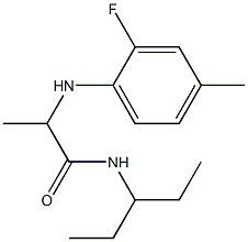 2-[(2-fluoro-4-methylphenyl)amino]-N-(pentan-3-yl)propanamide Structure