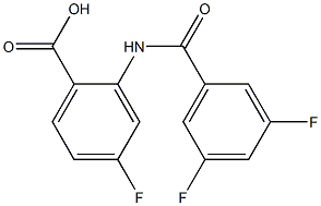 2-[(3,5-difluorobenzene)amido]-4-fluorobenzoic acid Structure