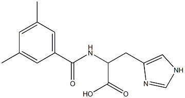 2-[(3,5-dimethylbenzoyl)amino]-3-(1H-imidazol-4-yl)propanoic acid 구조식 이미지