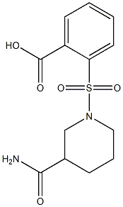 2-[(3-carbamoylpiperidine-1-)sulfonyl]benzoic acid Structure