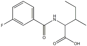 2-[(3-fluorobenzoyl)amino]-3-methylpentanoic acid 구조식 이미지