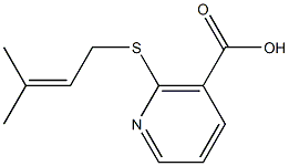 2-[(3-methylbut-2-enyl)thio]nicotinic acid Structure