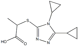 2-[(4,5-dicyclopropyl-4H-1,2,4-triazol-3-yl)thio]propanoic acid Structure