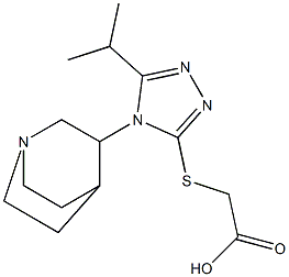 2-[(4-{1-azabicyclo[2.2.2]octan-3-yl}-5-(propan-2-yl)-4H-1,2,4-triazol-3-yl)sulfanyl]acetic acid 구조식 이미지