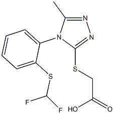 2-[(4-{2-[(difluoromethyl)sulfanyl]phenyl}-5-methyl-4H-1,2,4-triazol-3-yl)sulfanyl]acetic acid Structure