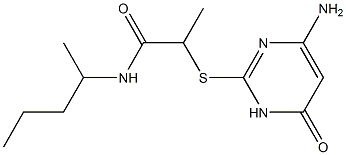 2-[(4-amino-6-oxo-1,6-dihydropyrimidin-2-yl)sulfanyl]-N-(pentan-2-yl)propanamide 구조식 이미지