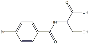 2-[(4-bromobenzoyl)amino]-3-hydroxypropanoic acid 구조식 이미지