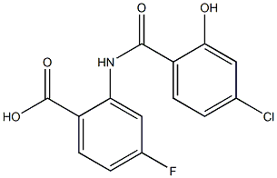 2-[(4-chloro-2-hydroxybenzene)amido]-4-fluorobenzoic acid Structure