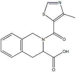 2-[(4-methyl-1,3-thiazol-5-yl)carbonyl]-1,2,3,4-tetrahydroisoquinoline-3-carboxylic acid Structure