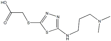 2-[(5-{[3-(dimethylamino)propyl]amino}-1,3,4-thiadiazol-2-yl)sulfanyl]acetic acid Structure