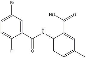 2-[(5-bromo-2-fluorobenzene)amido]-5-methylbenzoic acid Structure
