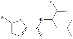 2-[(5-bromo-2-furoyl)amino]-4-methylpentanoic acid 구조식 이미지