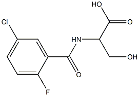 2-[(5-chloro-2-fluorophenyl)formamido]-3-hydroxypropanoic acid Structure