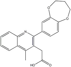 2-[2-(3,4-dihydro-2H-1,5-benzodioxepin-7-yl)-4-methylquinolin-3-yl]acetic acid Structure
