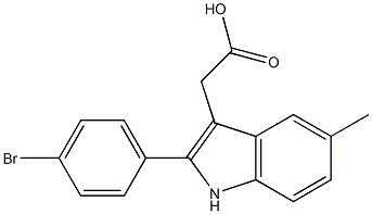 2-[2-(4-bromophenyl)-5-methyl-1H-indol-3-yl]acetic acid 구조식 이미지