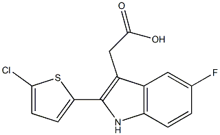 2-[2-(5-chlorothiophen-2-yl)-5-fluoro-1H-indol-3-yl]acetic acid Structure