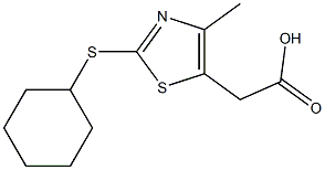 2-[2-(cyclohexylsulfanyl)-4-methyl-1,3-thiazol-5-yl]acetic acid 구조식 이미지