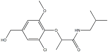 2-[2-chloro-4-(hydroxymethyl)-6-methoxyphenoxy]-N-(2-methylpropyl)propanamide Structure