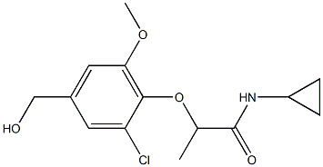 2-[2-chloro-4-(hydroxymethyl)-6-methoxyphenoxy]-N-cyclopropylpropanamide 구조식 이미지