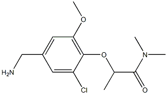 2-[4-(aminomethyl)-2-chloro-6-methoxyphenoxy]-N,N-dimethylpropanamide 구조식 이미지