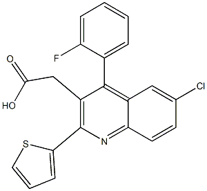 2-[6-chloro-4-(2-fluorophenyl)-2-(thiophen-2-yl)quinolin-3-yl]acetic acid Structure