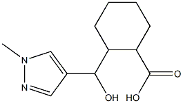 2-[hydroxy(1-methyl-1H-pyrazol-4-yl)methyl]cyclohexane-1-carboxylic acid 구조식 이미지