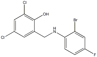 2-{[(2-bromo-4-fluorophenyl)amino]methyl}-4,6-dichlorophenol 구조식 이미지