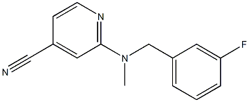 2-{[(3-fluorophenyl)methyl](methyl)amino}pyridine-4-carbonitrile 구조식 이미지