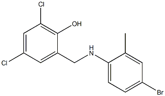 2-{[(4-bromo-2-methylphenyl)amino]methyl}-4,6-dichlorophenol 구조식 이미지