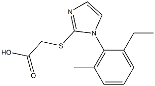 2-{[1-(2-ethyl-6-methylphenyl)-1H-imidazol-2-yl]sulfanyl}acetic acid Structure