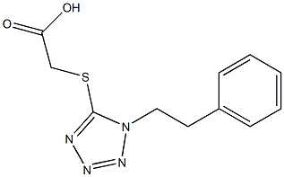 2-{[1-(2-phenylethyl)-1H-1,2,3,4-tetrazol-5-yl]sulfanyl}acetic acid 구조식 이미지