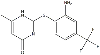 2-{[2-amino-4-(trifluoromethyl)phenyl]sulfanyl}-6-methyl-1,4-dihydropyrimidin-4-one Structure