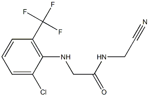 2-{[2-chloro-6-(trifluoromethyl)phenyl]amino}-N-(cyanomethyl)acetamide 구조식 이미지