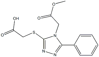 2-{[4-(2-methoxy-2-oxoethyl)-5-phenyl-4H-1,2,4-triazol-3-yl]sulfanyl}acetic acid 구조식 이미지