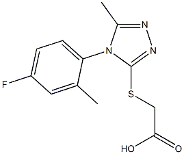 2-{[4-(4-fluoro-2-methylphenyl)-5-methyl-4H-1,2,4-triazol-3-yl]sulfanyl}acetic acid 구조식 이미지