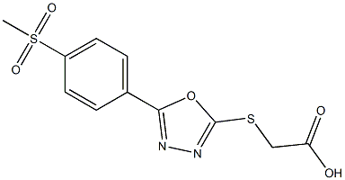 2-{[5-(4-methanesulfonylphenyl)-1,3,4-oxadiazol-2-yl]sulfanyl}acetic acid 구조식 이미지