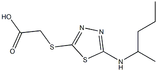2-{[5-(pentan-2-ylamino)-1,3,4-thiadiazol-2-yl]sulfanyl}acetic acid Structure