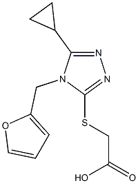 2-{[5-cyclopropyl-4-(furan-2-ylmethyl)-4H-1,2,4-triazol-3-yl]sulfanyl}acetic acid 구조식 이미지