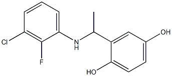 2-{1-[(3-chloro-2-fluorophenyl)amino]ethyl}benzene-1,4-diol Structure