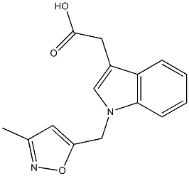 2-{1-[(3-methyl-1,2-oxazol-5-yl)methyl]-1H-indol-3-yl}acetic acid 구조식 이미지