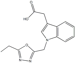 2-{1-[(5-ethyl-1,3,4-oxadiazol-2-yl)methyl]-1H-indol-3-yl}acetic acid Structure