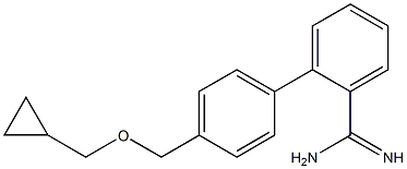 2-{4-[(cyclopropylmethoxy)methyl]phenyl}benzene-1-carboximidamide 구조식 이미지