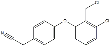 2-{4-[3-chloro-2-(chloromethyl)phenoxy]phenyl}acetonitrile Structure